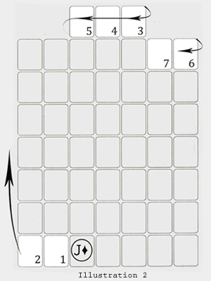 Tablet showing the card at bottom corner, continue the count to top row from right to left moving down the rows.
